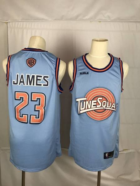 Movie Space Jam JAMES #23 Blue Basketball Jersey (Stitched)